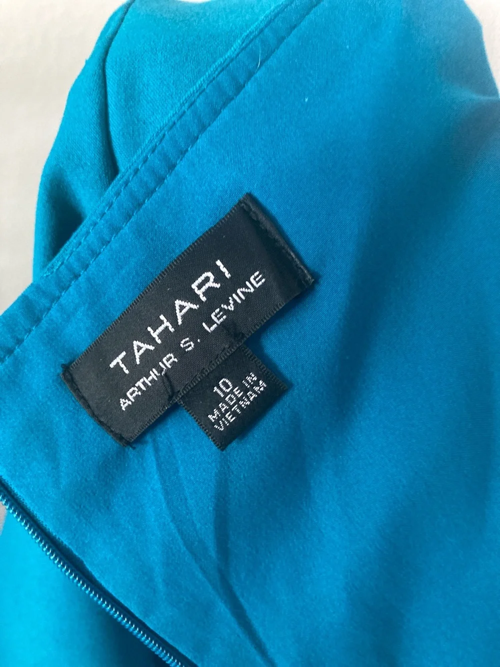 Tahari ASL Teal Sheath Short-Sleeve Mini Dress - Picture 3 of 3